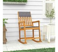 vidaXL Chaise à bascule avec coussin en bois massif d'acacia