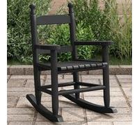 vidaXL Chaise à bascule enfants noir bois de peuplier massif Marron