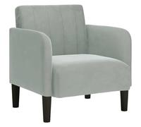 vidaXL Fauteuil avec accoudoirs Gris Clair 54 cm Velours