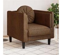 vidaXL Fauteuil avec coussin marron similicuir daim