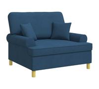 vidaXL Fauteuil avec Coussins Bleu Tissu