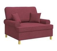 vidaXL Fauteuil avec Coussins Bordeaux Tissu