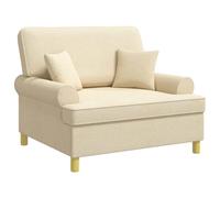 vidaXL Fauteuil avec Coussins Crème Tissu