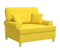 vidaXL Fauteuil avec Coussins Jaune Clair Tissu