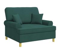 vidaXL Fauteuil avec Coussins Vert foncé Tissu