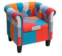 vidaXL Fauteuil avec Design de Patchwork Tissu Siège Meuble Salon Chambre