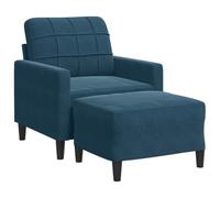 vidaXL Fauteuil avec repose-pied 3278266 Velours bleu 60 cm