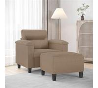 Vidaxl Fauteuil Avec Repose-Pied Cappuccino 60 Cm Similicuir