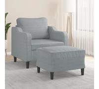 VIDAXL Fauteuil avec repose-pied - Gris clair