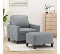 VidaXL Fauteuil avec Repose-pied - Gris clair
