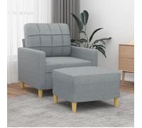vidaXL Fauteuil avec repose-pied Gris clair 60 cm Tissu