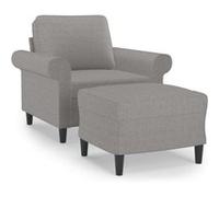 vidaXL Fauteuil avec repose-pied Gris clair 60 cm Tissu gris clair