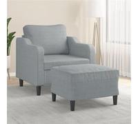 VIDAXL Fauteuil avec repose-pied - Gris clair