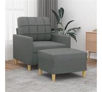 vidaXL Fauteuil avec repose-pied 3200994 – Tissu Gris foncé 60 cm