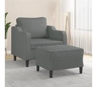 vidaXL Fauteuil avec repose-pied Gris foncé 60 cm Tissu