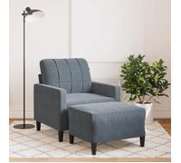 vidaXL Fauteuil avec repose-pied 3278258 Velours Gris foncé 60 cm