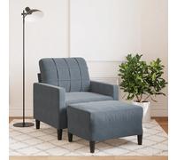 VidaXL Fauteuil avec Repose-pied Gris Foncé Velours