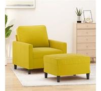 vidaXL Fauteuil avec repose-pied jaune 60 cm velours
