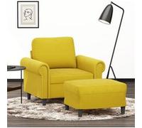 vidaXL Fauteuil avec repose-pied 3201211 60 cm velours Jaune