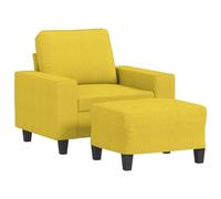 vidaXL Fauteuil avec repose-pied 3201148 Tissu Jaune clair 60 cm