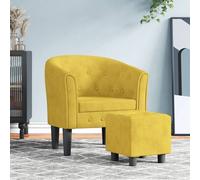 vidaXL Fauteuil avec repose-pied jaune velours