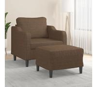 Fauteuil avec repose pied Marron 60 cm Tissu Marron G
