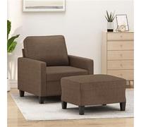 Fauteuil avec repose-pied Marron 60 cm Tissu3201032