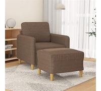 vidaXL Fauteuil avec repose-pied marron