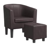 vidaXL Fauteuil cabriolet avec repose-pied, dossier et accoudoirs, Marron similicuir