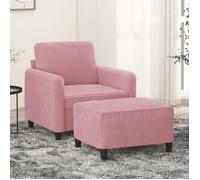 Fauteuil avec repose-pied Rose 60 cm Velours3201167