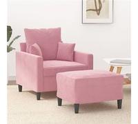 vidaXL Fauteuil avec repose-pied Rose 60 cm Velours3201100 Rose G
