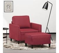 vidaXL Fauteuil avec repose-pied Rouge bordeaux 60 cm Similicuir3201120 Rouge G