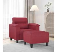Fauteuil avec repose-pied Rouge bordeaux 60 cm Similicuir3201240