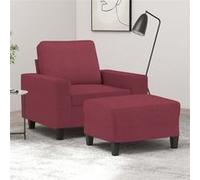 vidaXL Fauteuil avec repose-pied - Rouge Bordeaux