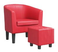 vidaXL Fauteuil cabriolet avec repose-pied similicuir Rouge