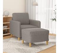 vidaXL Fauteuil avec repose-pied - Taupe
