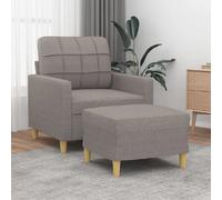 VidaXL Fauteuil avec Repose-pied - Taupe