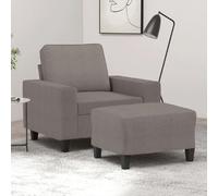 VidaXL Fauteuil avec Repose-pied - Taupe