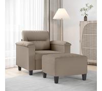 vidaXL Fauteuil avec repose-pied - Taupe