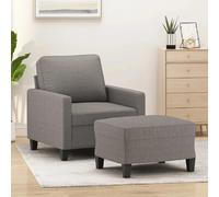 Vidaxl Fauteuil avec Repose-pied - Taupe - 60 cm Tissu