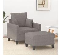 vidaXL Fauteuil avec repose-pied Taupe 60 cm Tissu