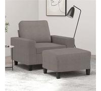 vidaXL Fauteuil avec repose-pied Taupe 60 cm Tissu