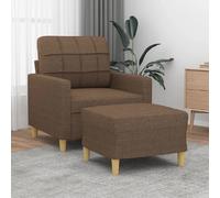 VidaXL - Fauteuil avec repose-pieds - Marron
