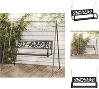 vidaXL, fauteuil balancier de style Hollywood, 125 cm, en acier et plastique, couleur noire - Bancs de jardin