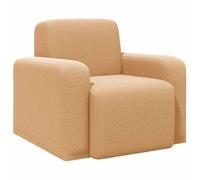 vidaXL Fauteuil Beige Bou auteuil Moderne d'intérieur, Confort baleiné, élégant pour se détendre, mobilier Chic, Design stylé