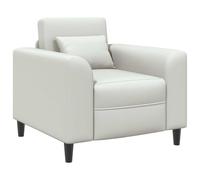 vidaXL Fauteuil Blanc Simili Cuir, Fauteuil Moderne, Assise stylée pour Salon, Chaise en Simili Cuir, Coussin Polyvalent pour Chambre et Salon