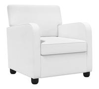 vidaXL Fauteuil Blanc Tissu