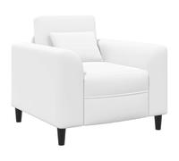 vidaXL Fauteuil Blanc Tissu, Fauteuil Moderne, Assise Confortable pour Chambre, Salon, Coussin en Mousse pour Un déco stylé