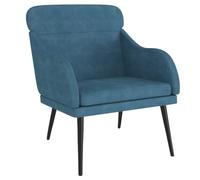 vidaXL Fauteuil Bleu 63x76x80 cm Velours, Fauteuil Relax, Fauteuil de Salon, Chaise de Chambre à Coucher, Chaise Longue, Fauteuil de canapé