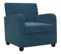 vidaXL Fauteuil Bleu Velours